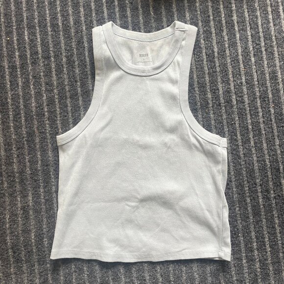 Anthropologie Maeve Ribbed Cotton Tank in Light Blue/lavender Size: S - Picture 2 of 5